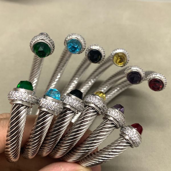 braccialetti con cavo 7mm designer per donna braccialetti da uomo intrecciati filo semplice braccialetto da uomo con gioielli in filo di tipo a sfera regolabile