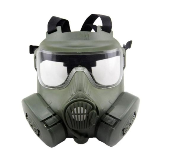 Taktik Kafa Maskeleri Reçine Tam Yüz Sis Fan CS Wargame Paintball Kukla Gaz Maskesi Cosplay Koruma için Fan ile 5689567