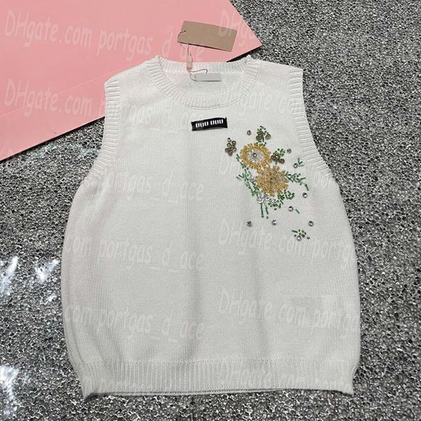 Mulheres de luxo singlet tanques recortados malha jumper topos designer de luxo elegante sem mangas malhas