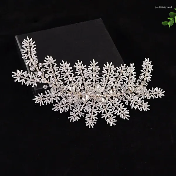 Grampos de cabelo slbridal artesanal luxo cristal strass casamento clipe barrettes nupcial tiara headpieces acessórios jóias femininas