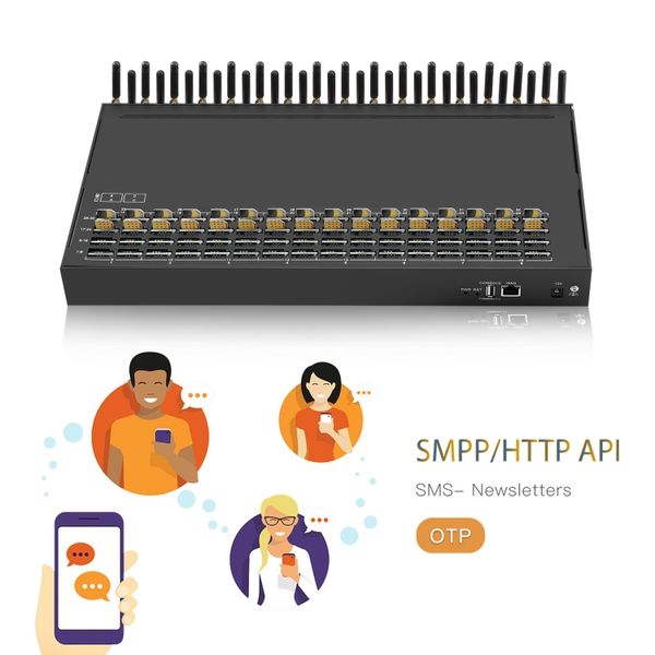 Venda direta da indústria sms gateway 2g gsm 8 portas 32 sims slots rotação automática sims modem sms em massa voip gateway