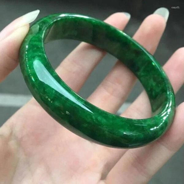 Bileklik Gerçek Yeşim Bangles Kadın İnce Takılar Gerçek Doğal Sertifikalı Jades Stone Emerald Jadeite El Yapımı Bilezikler Aksesuarlar