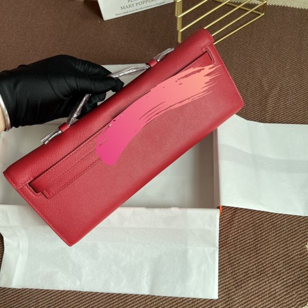 Роскошная дизайнерская сумочка 31см сцепления бренд кошелек сумки для ужина качественный качественный эпсом кожа красные черные цвета