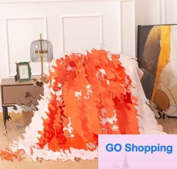 Avrupa tarzı moda markası turuncu kar tilki kadife battaniye yabancı ticaret kalınlaştırılmış büyük marka tarzı kapak battaniye kanepe çift battaniye