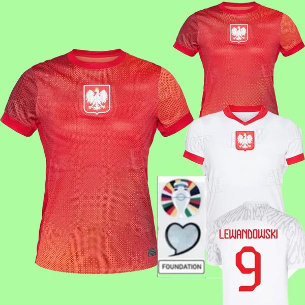 2024 Lewandowski Futbol Formaları Polonia 2024 2025 Kırmızı Beyaz Grosicki #11 Piszczek Milik Polonya Formaları 24 25 Futbol Erkekleri Gömlek Üniformaları