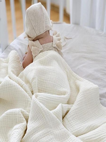 Детские одеяла, органическое муслиновое пеленальное одеяло для новорожденных, хлопковое однотонное банное полотенце, одежда для младенцев, одеяло для мальчиков и девочек, одеяло 1421385