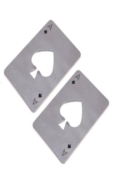 Chegam novas elegantes cartas de jogo de pôquer Ace of Spades Bar Tool Soda Beer Bottle Cap Opener Gift8475517