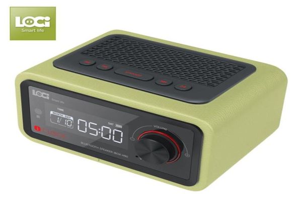 Luxus iBox H90 Holzgehäuse, PU-Leder, Bluetooth-Lautsprecher mit Kalender, Wecker, FM-Radio, Hände, Mikrofon, Holz mit Leder3560904