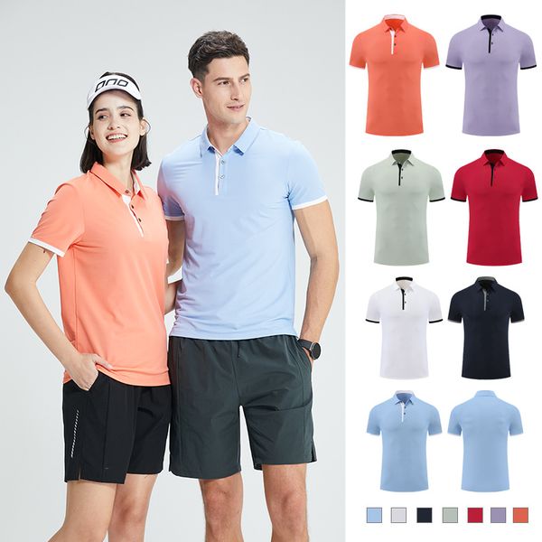 LL Sports Mens Polo Shirt Womens Schnell trockener Schweiß-Wicking-Training Short Top Männer Workout Kurzarm 411a003