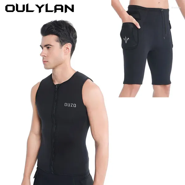 Mulheres Swimwear Oulylan Homens 3mm Calças de Mergulho Curto Esporte Neoprene Colete Terno Ultra Elastic Snorkeling Quente Praia Surf Wetsuit Homem