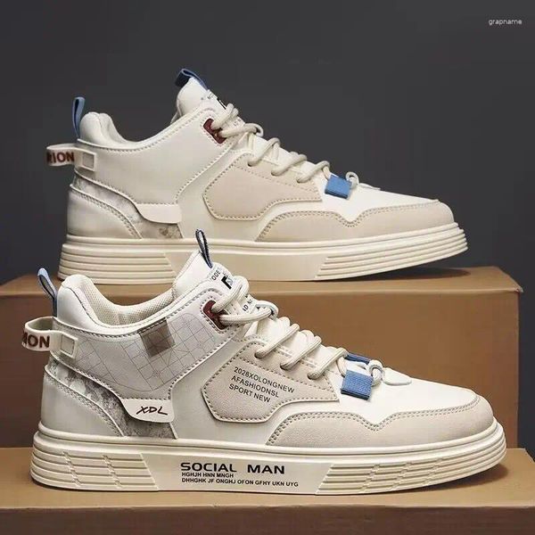 Freizeitschuhe Herren 2024 Frühling High-Top Canvas Trend Small White Sports Board Mode