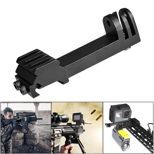 Камеры 2in1 Picatinny Weaver Rail Adapter Action Camera Pistol Airsoft Gun Mount для GoPro Hero Sony SJCAM Eken Xiaomi Yi Пейнтбол пистолет