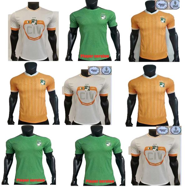 23 24 25 Versione giocatore 3 stelle tre Maglia da calcio Costa d'Avorio Squadra nazionale Casa Trasferta Costa d'Avorio DROGBA KESSIE Maillots De Football Uniformi da uomo Set Coppa d'Africa