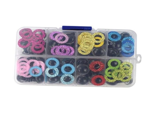 80 peças 1012mm cores mistas brilhantes olhos de glitter segurança fantoche brinquedo de pelúcia cor boneca olhos para amigurumi crochê stuffe5662494