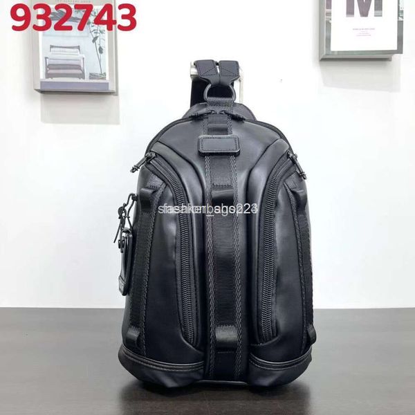 Designer Bag Tumiis Backpack Mens Viagens de Negócios de Back Pack Leatra de grande capacidade O peito masculino multifuncional casual 932743 TVQP