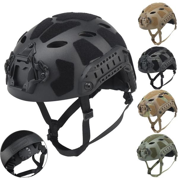 Casco tattico veloce Airsoft Esercito militare CS Caschi da gioco Sport all'aria aperta Caccia Tiro Paintball Testa Equipaggiamento protettivo 240315