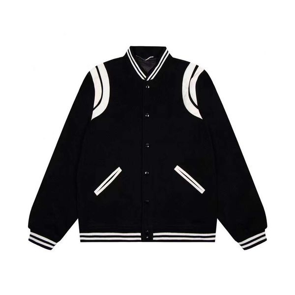 Outono Inverno Designer Jaquetas para Homens Saint Jaqueta de Beisebol Mulheres Laurent Casaco Masculino Roupas Marca L Vintage Bomber Casacos Hip Hop Solto Varsity Jacket E608