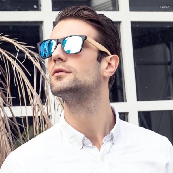 Солнцезащитные очки COHK, винтажные деревянные для мужчин, поляризационные, высокого качества, модные брендовые дизайнерские квадратные солнцезащитные очки, мужские очки UV400, оттенки