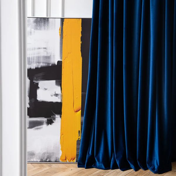 Vorhänge Moderne leichte Luxusvorhänge für Wohnzimmer Samtverdickter Cortina Königsblau Sternenhimmelblauer Vorhang Verdunkelungsvorhänge Tüll