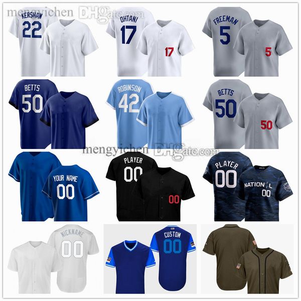 Genähte 2024 Baseball-Trikots 22 Clayton Kershaw 18 Yoshinobu Yamamoto 8 Enrique Hernandez 3 Chris Taylor 49 Blake Treinen 16 Will Smith 57 Ryan Brasier 21 Buehler