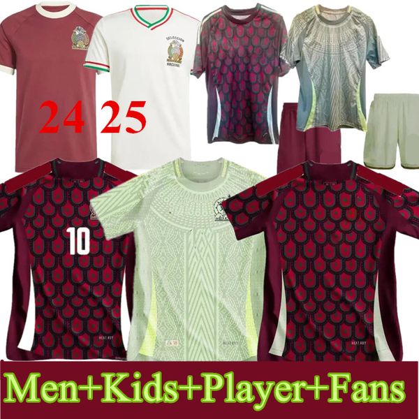 S-4XL México 24 25 Copa América RAUL CHICHARITO Camisa de futebol DOS SANTOS 2024 2025 camisa de futebol masculino / infantil kit uniforme mexicano