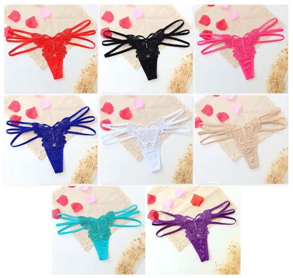 Mulheres Sexy Tangas Calcinhas Cintura Baixa Bordado Transparente Borboleta G String Insinua Mulheres Lingerie Roupa Interior Menina Thongs5015911