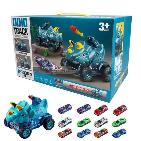Transformationsspielzeug Roboter Dinosaurierspielzeug mit Autos Trägheitsautospielzeug Buntes Spielzeugset für Jungen und Mädchen Buntes Spielzeugset zur Verbesserung 2400315