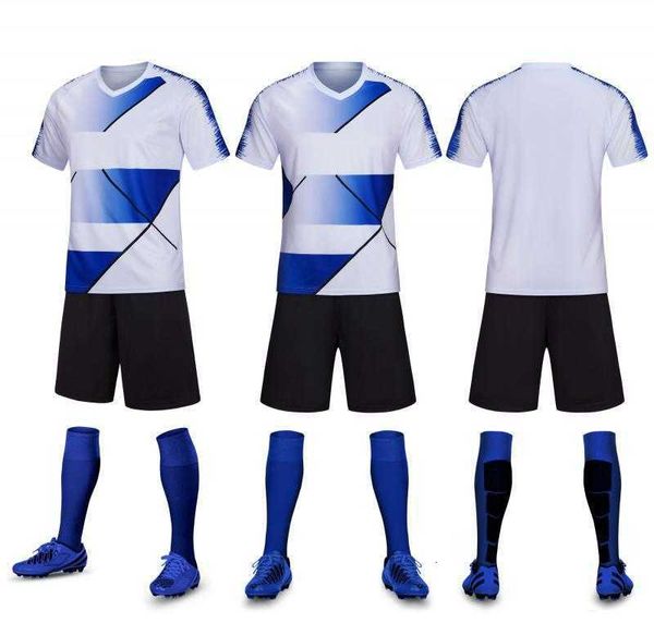 Set maglia da calcio per uomo e donna adulto bambino divisa da squadra da competizione per allenamento di calcio a maniche corte con ricamo stampato A2023