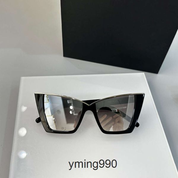 Premium-Sonnenbrille SAINT-Klasse Breite LAURENTS-Bea-Brille YSL-Version Erste Katzenqualität mit Browline-Auge umrandete Metallsonnenbrille Damen Designer Designer-Luxus YNTA