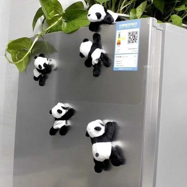 1 pz cartone animato carino morbido peluche panda frigorifero forte magnete frigorifero adesivo decorazioni per la casa souvenir accessori da cucina 240315