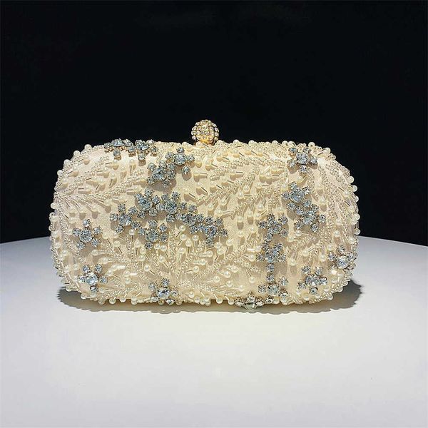 Umhängetaschen Handheld Designer-Handtaschen Tote Banketttasche Handgefertigte, mit Perlen bestickte Damen-Abendkupplung 240311