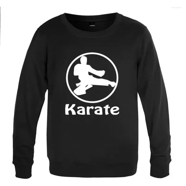 Hoodies masculinos karate impresso sweatshirts masculino primavera outono manga longa o-pescoço pulôver casual homem streetwear esporte moletom com capuz roupas de treinamento