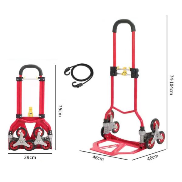 Carrinhos 200kg carga dobrável carrinho carrinho de compras portátil carrinho de compras escada escalada reboque com haste telescópica para bagagem