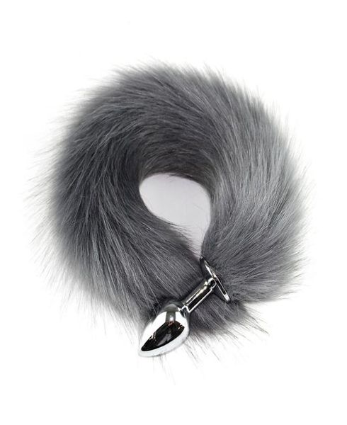 Animal roleplay cosplay raposa cauda brinquedos sexuais para mulher produtos loja cabelo falso adorável raposa cauda bunda metal plug longo brinquedo sexo anal d1813941478