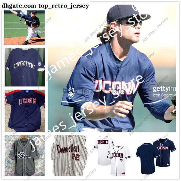 College Baseball usa 2024 NCAA personalizado UCONN HUSKIES College Baseball Jersey 37 KENNY CAMPBELL 38 GARRETT COE 39 BOBBY MCBRIDE 40 BRADEN QUINN 41 RAMSEY COLLINS