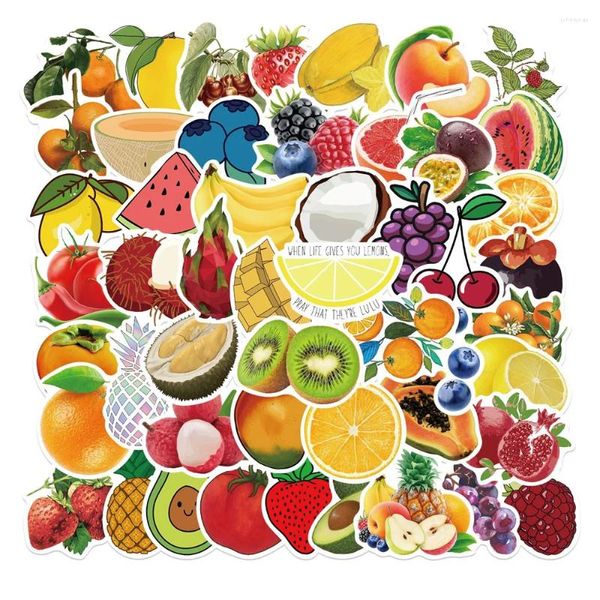 Envoltório de presente 50 pcs desenhos animados coleção de frutas adesivos para notebooks papelaria artesanato suprimentos adesivo scrapbooking material scrapbook