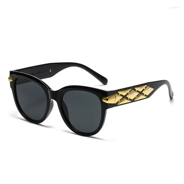 Солнцезащитные очки INS, модные солнцезащитные очки «кошачий глаз», в большой оправе, с широкими штанинами, 2024, винтажный брендовый солнцезащитный козырек премиум-класса UV400
