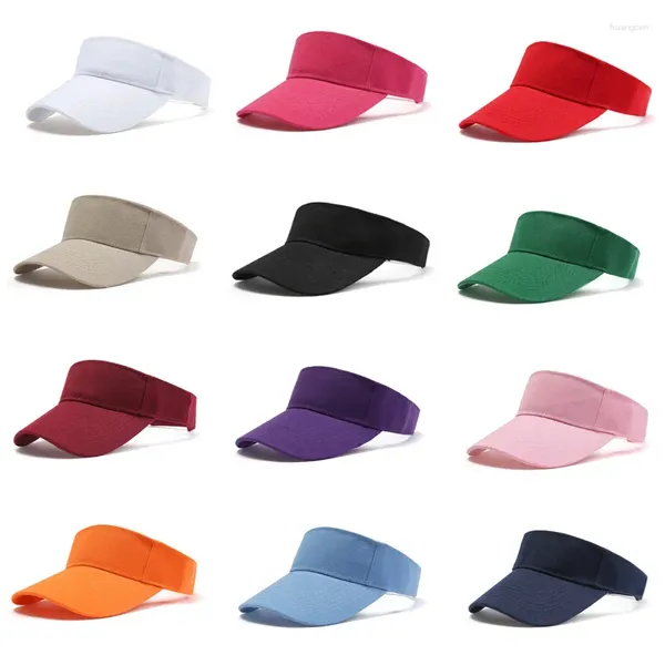 Berets Outdoor Sport Hut Sommer Sonne Männer Frauen Baumwolle Einstellbare Visier UV Schutz Top Leer Solide Sport Tennis Golf Laufen