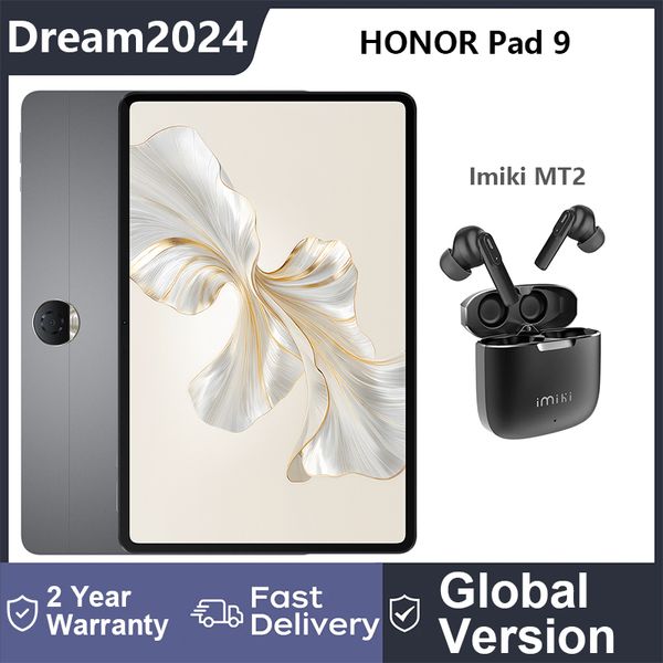 Versão global honor pad 9 tablet 12.1 polegadas tela snapdragon 6 gen 1 13mp câmera traseira 8300mah bateria bt5.1 oito alto-falantes wite imiki mt2