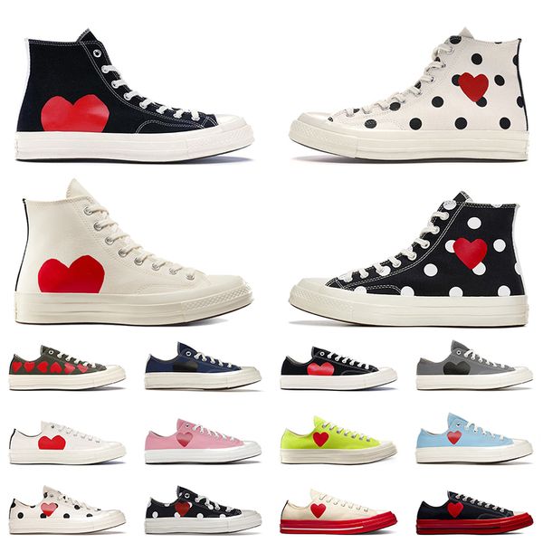 Chucks Taylors Designer High 1970er Jahre Canvas Schuhe Damen Herren Flache weiche Trainer Schwarz Grau Weiß Rosa Schaum Rot Marineblau Multi-Heart Low Vintage Runners Sneakers