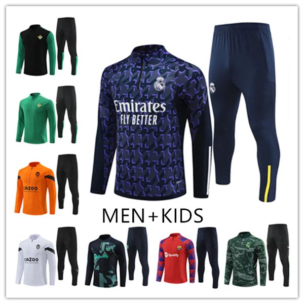 2024 2023 BeTiSs Uomo Bambino Tuta da calcio Maglie Set 22/23 ValEnCiAS Uomo Maglia da calcio Tuta da allenamento Giacca Set Atletico 25 MadridS Giacca da calcio