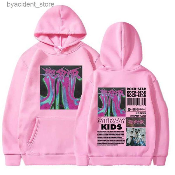 Erkek Hoodies Sweatshirts Kpop Sokak Çocukları Kaya Star Hoodie Koreli Moda Hip Hop Sweatshirts Erkek Harajuku Vintage Büyük Boy Altaçlar Sokak Giyim UNISEX L240315