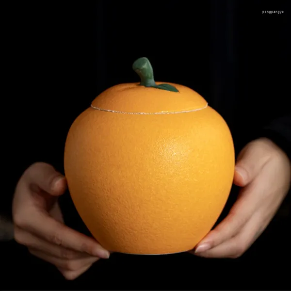 Bottiglie di stoccaggio Kumquat Tea Caddy Contenitore per alimenti in ceramica sigillato Contenitore portatile per caramelle Contenitore per gioielli squisito