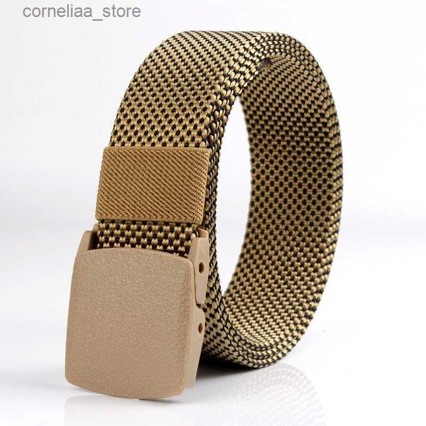 Cinture Maikun Cintura tattica in nylon intrecciato per esterni Cintura con fibbia in plastica per studenti Cintura con fibbia in plastica Y240315