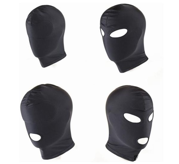 Новое поступление, игры для взрослых, фетиш, маска с капюшоном, БДСМ, бондаж, черная маска из спандекса, секс-игрушки для пар, 4 характеристики на выбор C181127017913888