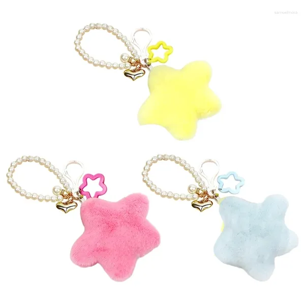 Chaveiros Linda estrela chaveiro saco pingente de cinco pontas chaveiro mochila ornamento hxba