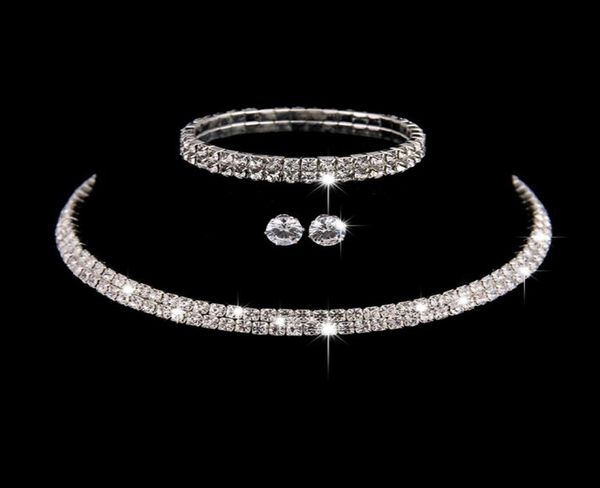 Set di tre pezzi di lusso Gioielli da sposa Collana girocollo Orecchini Bracciale Accessori per gioielli da sposa Stile di moda Fidanzamento Part3709157