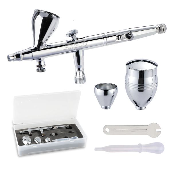 Airbrush-Set, professionelles Dual-Action-Airbrush-Set mit 2/5/13 CC Sprühbecher und Schraubenschlüssel, Tropfwerkzeug für Kuchen-Tattoo-Malerei 240304