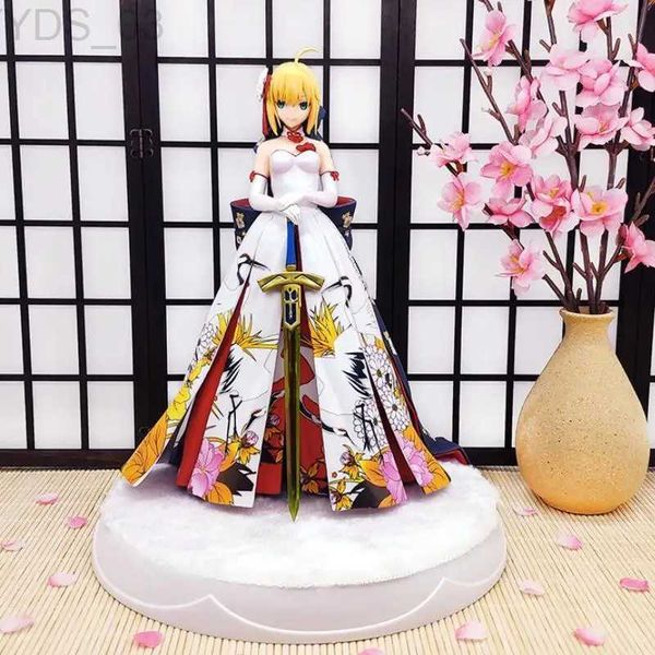 Anime Manga 25 cm Fate Stay Night Saber Anime Figure Figurine FGO Action Figure Statua in PVC Doll Gk Modello da collezione Decorazione Giocattoli Regali YQ240315
