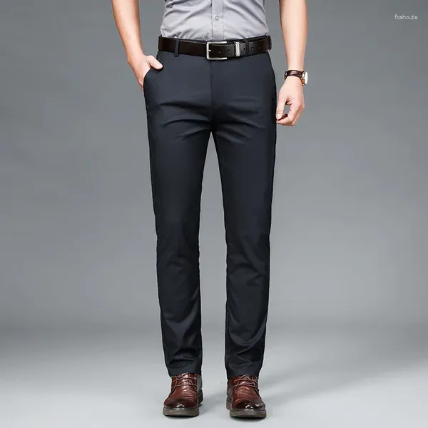 Erkekler Takım Modal Moda Sıradan Pantolon Yaz Düz gevşek iş pantolonları orta yaşlı baba üst düzey